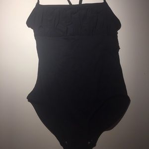 Grishko Black ruffles front leotard size petite